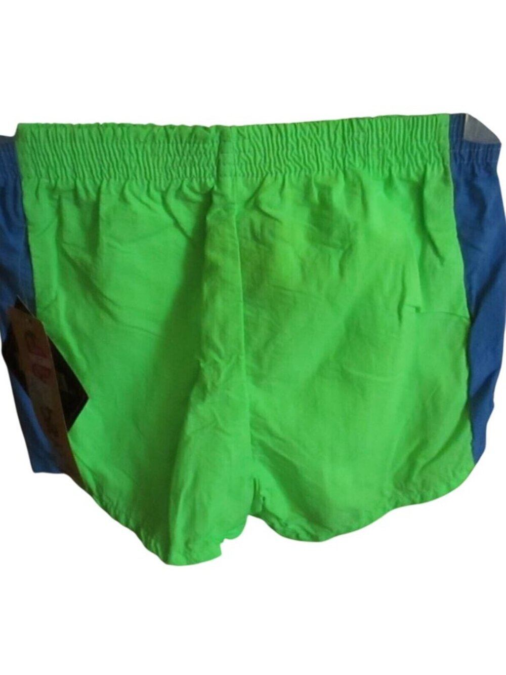 Swim Shorts 24" Vtg 90's Boys Vanderbilt Kids Medium Green & Blue Elastic Waist